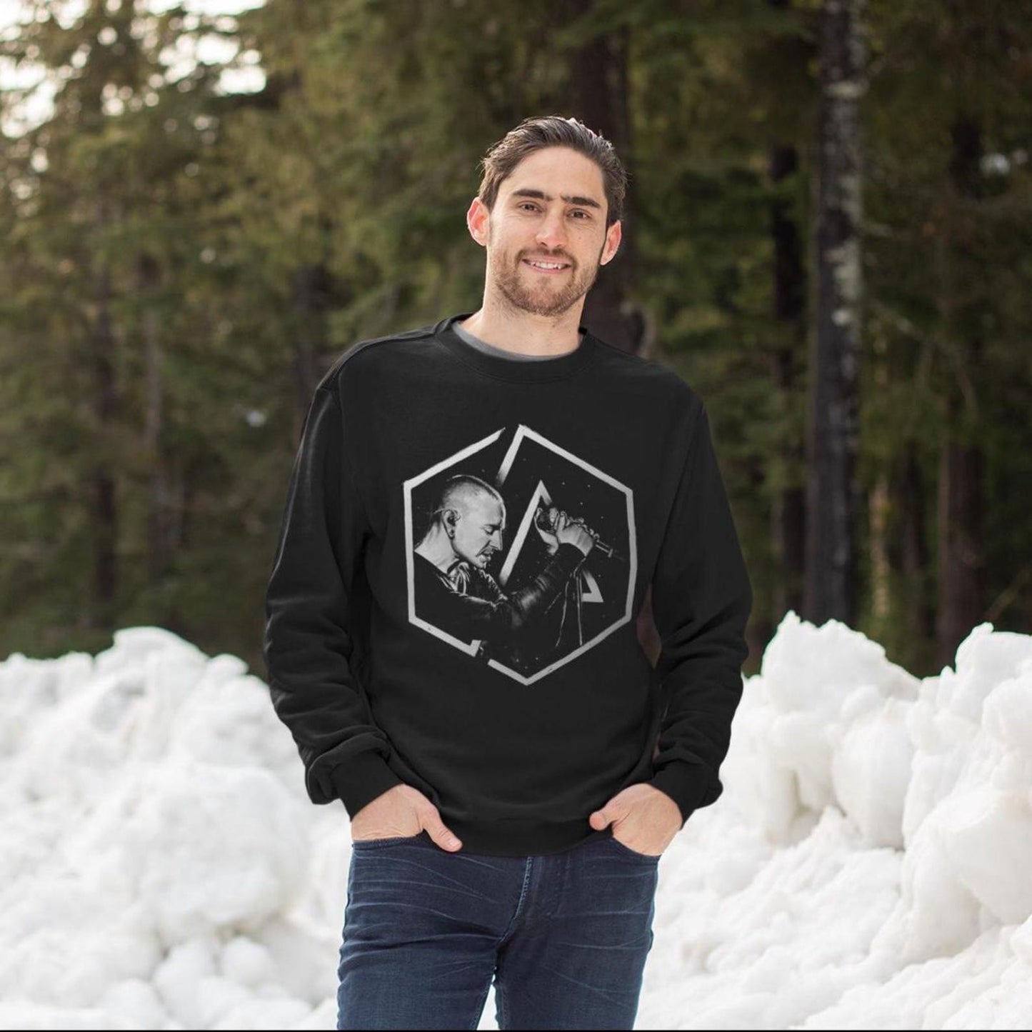 Chester Bennington LP Hexagonal 2017 Logo T-shirt and Sweatshirt