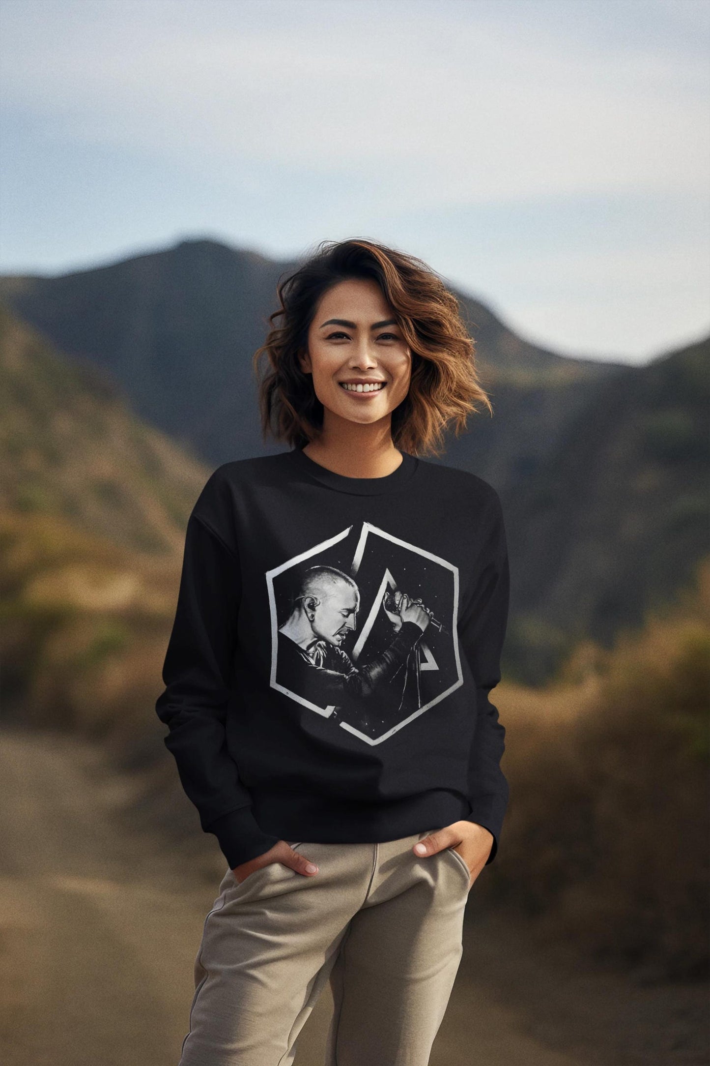 Chester Bennington LP Hexagonal 2017 Logo T-shirt and Sweatshirt