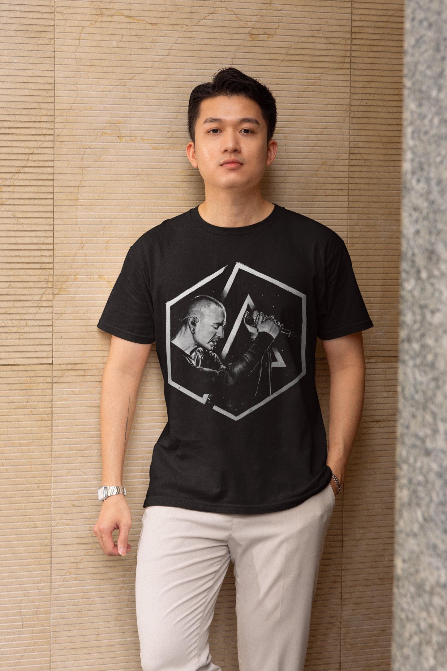 Chester Bennington LP Hexagonal 2017 Logo T-shirt and Sweatshirt