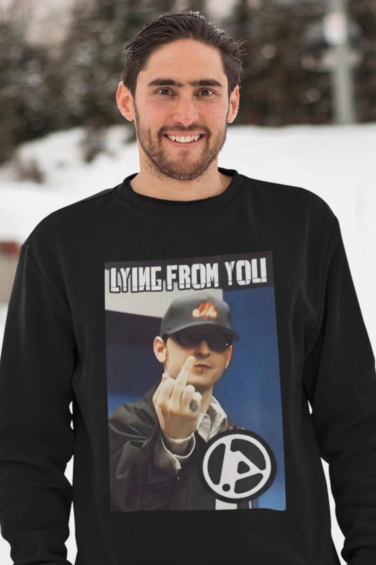 "Lying From You" Chester Bennington Showing Middle Finger Graphic T-Shirt and Sweatshirt