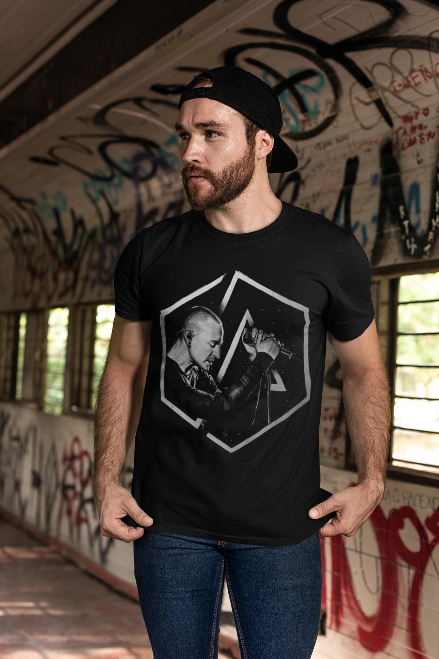 Chester Bennington LP Hexagonal 2017 Logo T-shirt and Sweatshirt