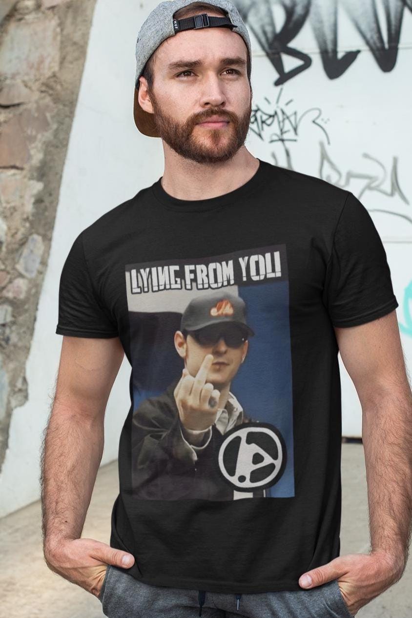 "Lying From You" Chester Bennington Showing Middle Finger Graphic T-Shirt and Sweatshirt